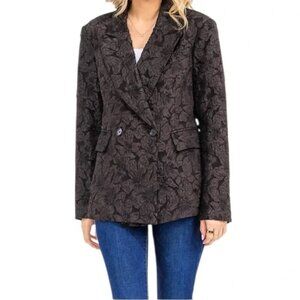 Women's Black Patterned Blazer